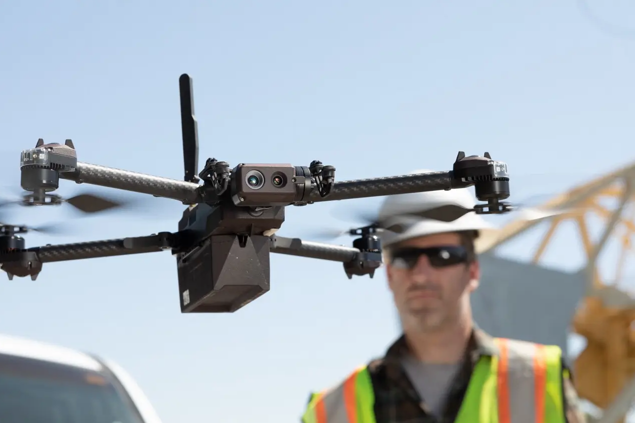 Operator using drone