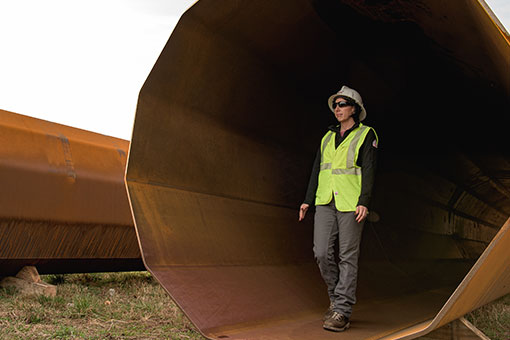 Person wearing safety gear
