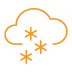 Snowflake and cloud line graphic