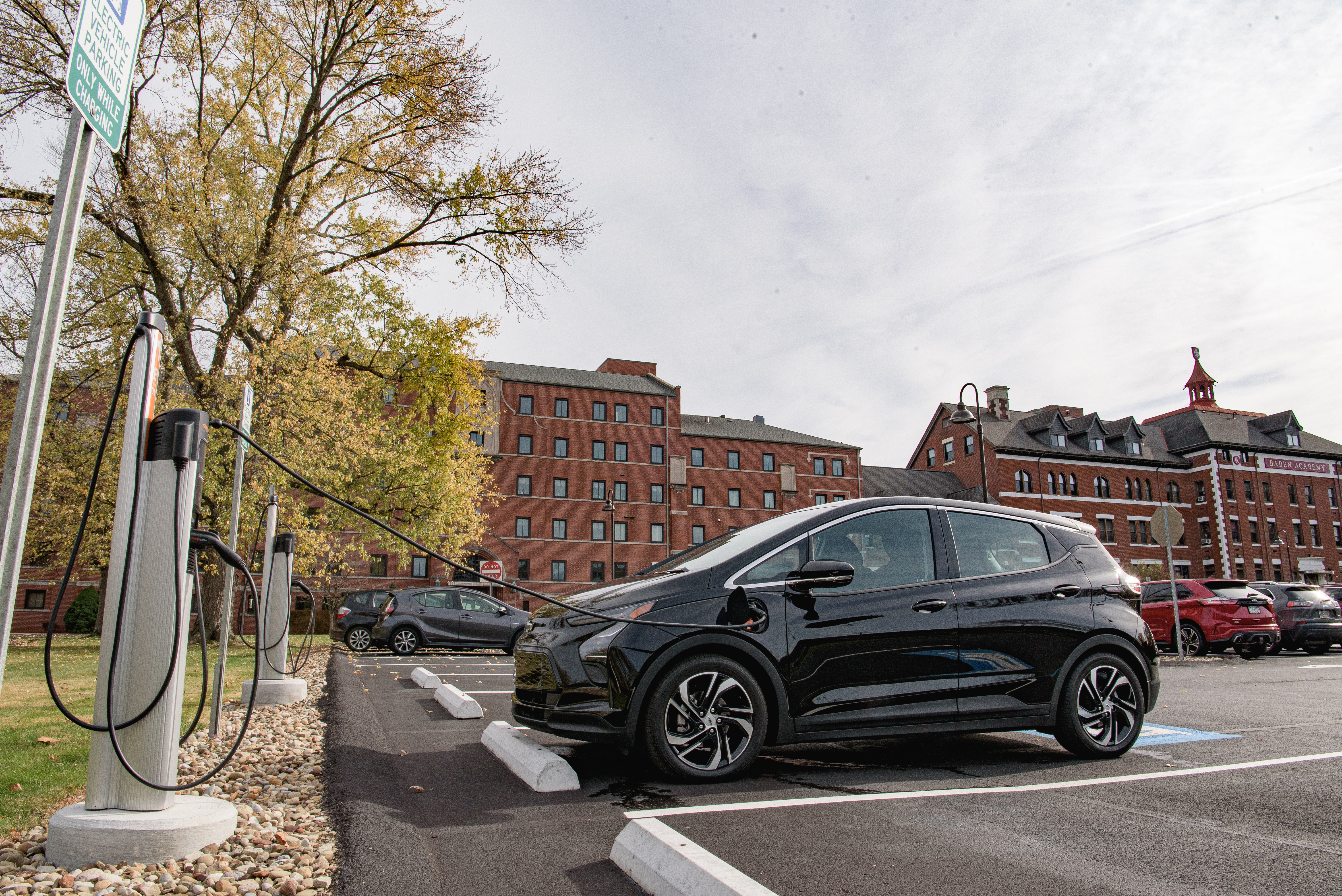 Car charging at EV charging station