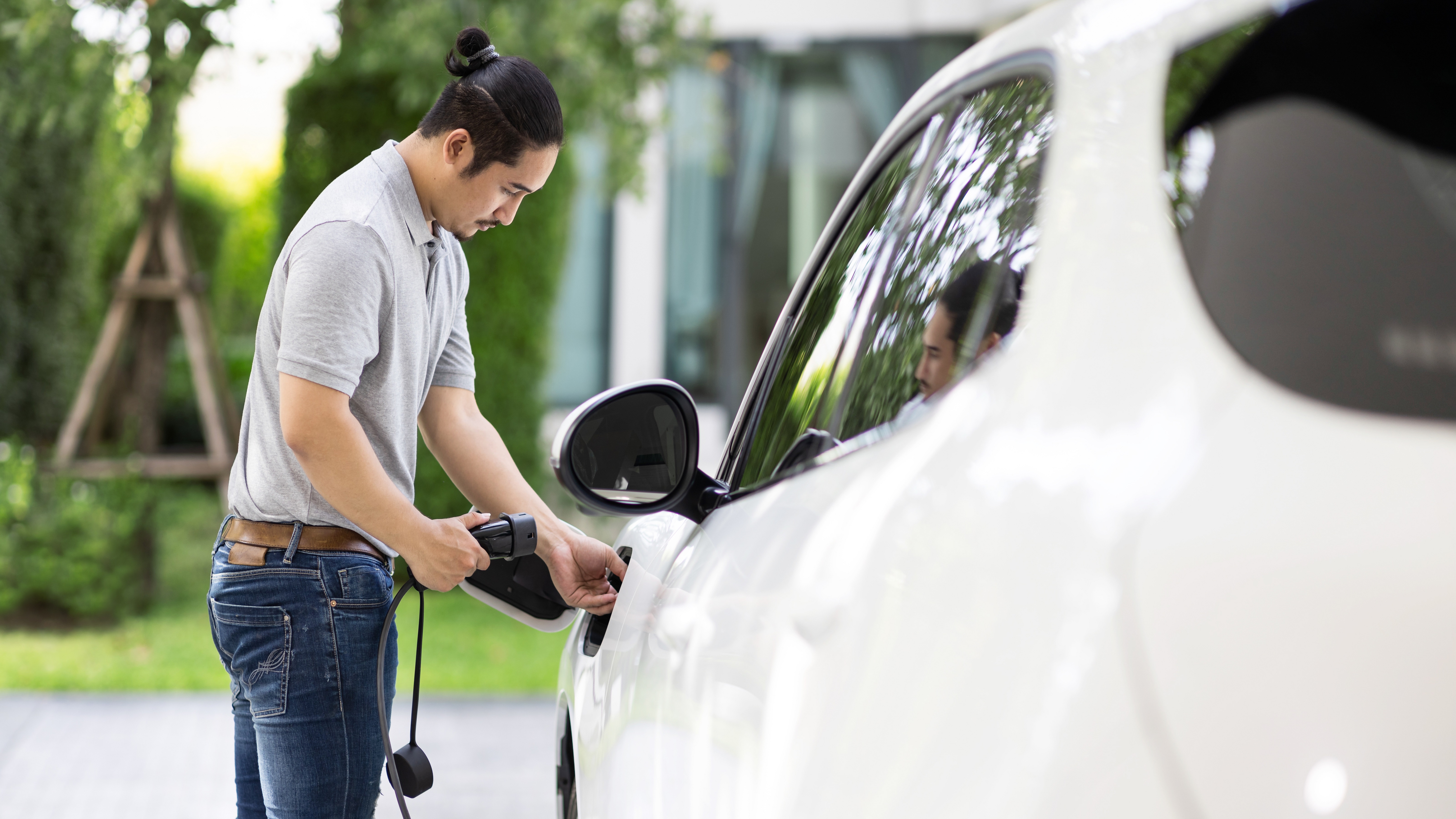 Person charging car